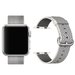 Curea iUni compatibila cu Apple Watch 1/2/3/4/5/6/7, 44mm, Nylon, Woven Strap, White/Gray